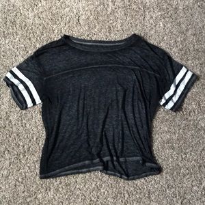 🔥 black cropped baseball tee